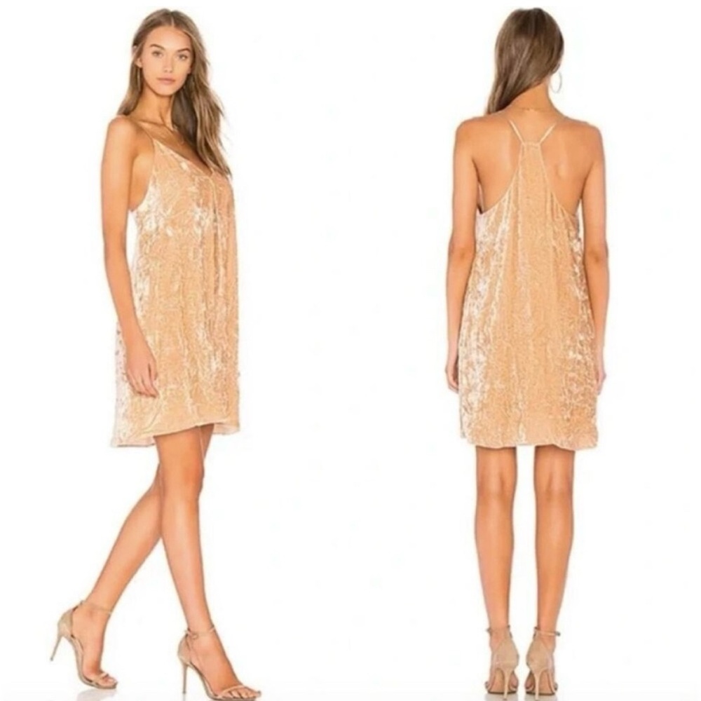 Alice + Olivia Fierra Crushed Velvet Tank Mini Dress in Natural
Size Large